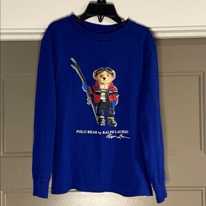💙 Ralph Lauren Polo Ski Bear print tee Size 7 ⛷️